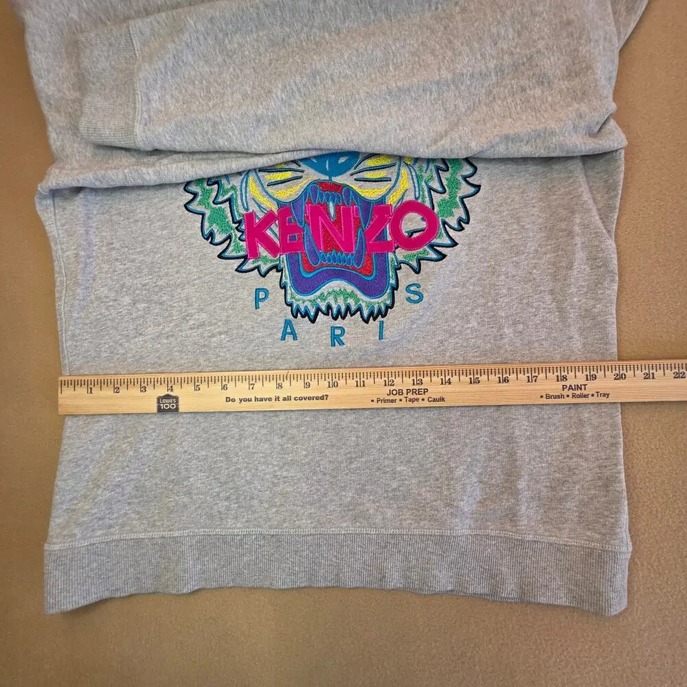Kenzo Paris Gray Tiger Face Sweatshirt Sweater Sz XL - Picture 6 of 6